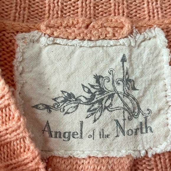 Anthropologie Angel of the North Aisla‎ Mock Neck Knit Sweater Orange Peach - Picture 6 of 11